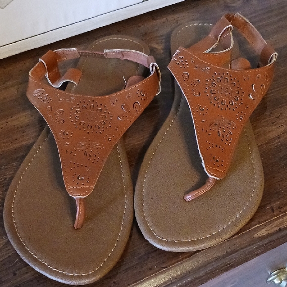 Sonoma Tan Floral Sandals - Picture 1 of 6